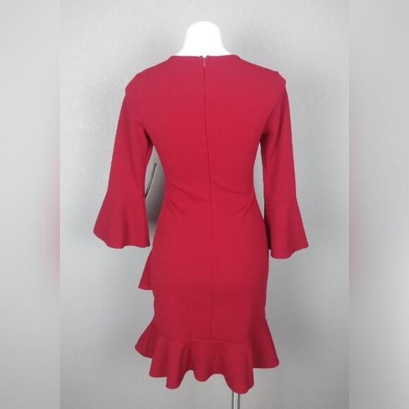 Lulus Sensational Statement Red Ruffled Bodycon Dress Size Small - Picture 3 of 16